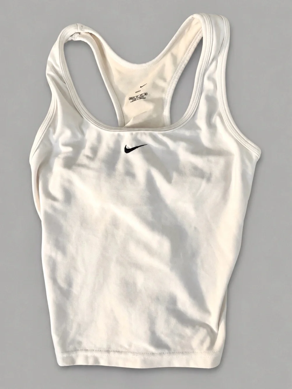 Vintage 2004 Nike Center Mini Swoosh Dri-FIT Cropped Tank Top White XS
